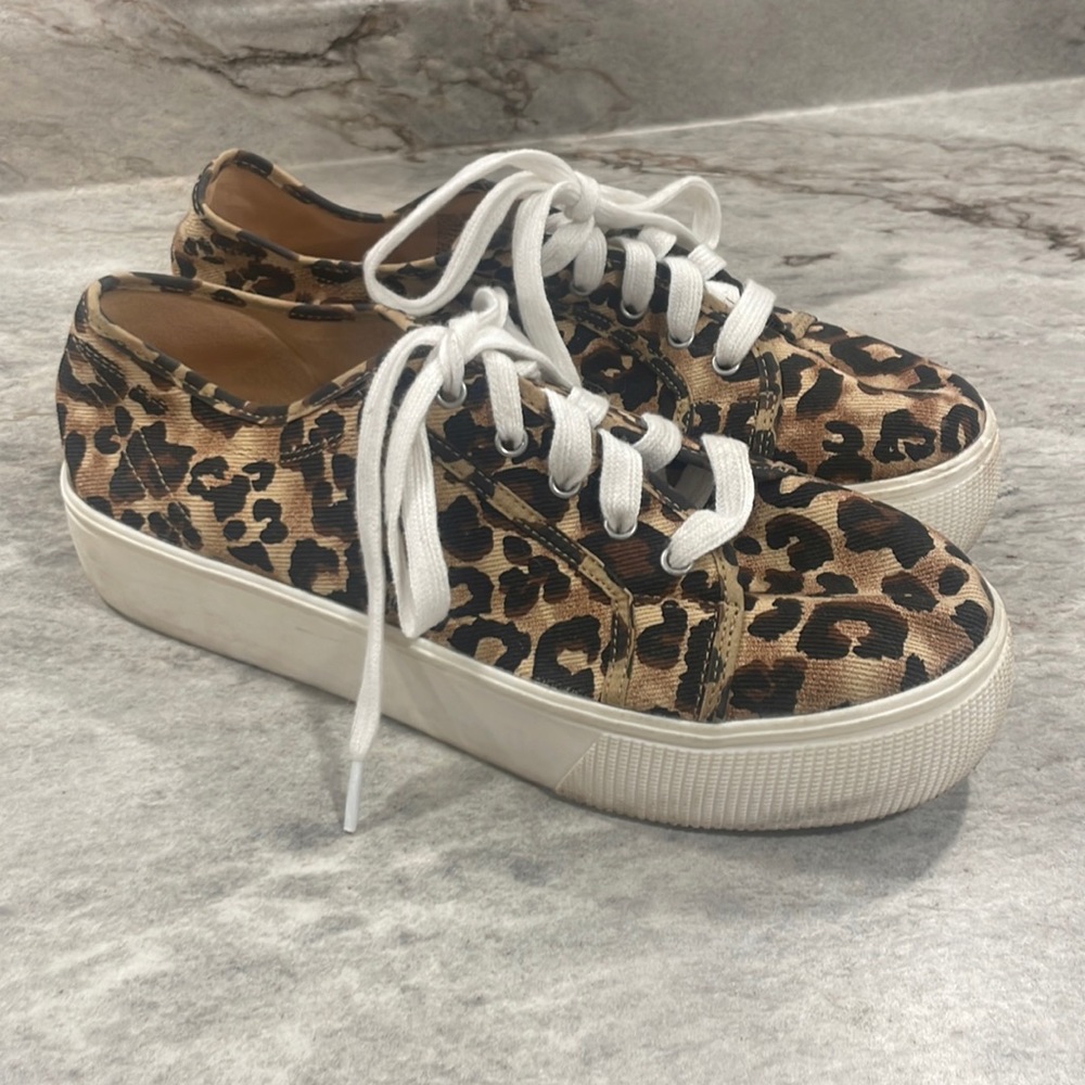 Cheetah / Leopard Print Chunky Heel Tennis Shoe